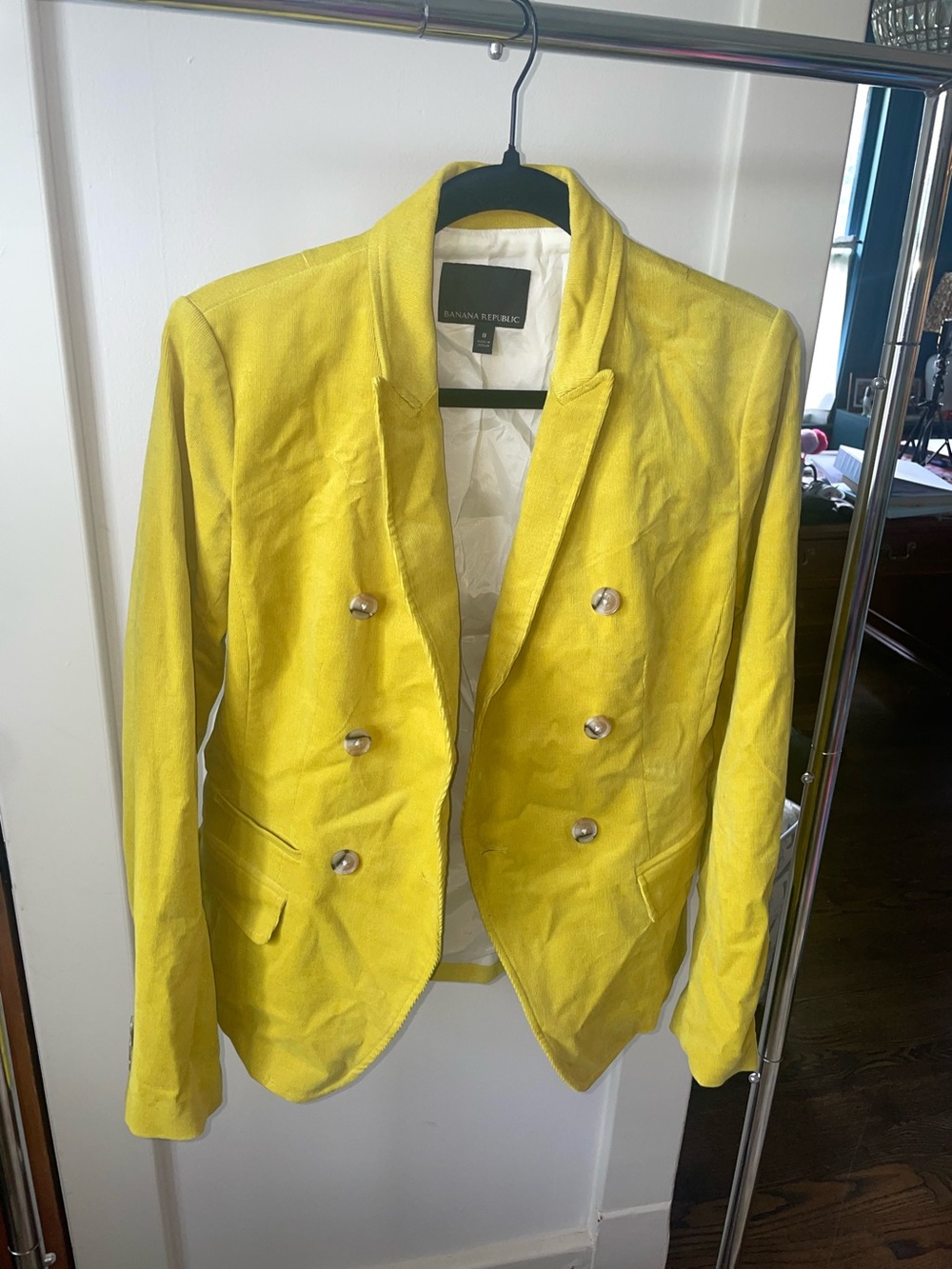 Banana Republic Women's Double-Breasted Corduroy Citrine Blazer